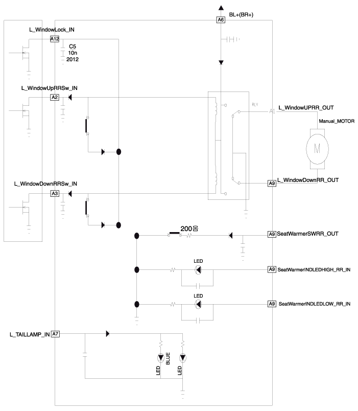 Hyundai Sonata - Power Window Switch Schematic Diagrams - Power Windows