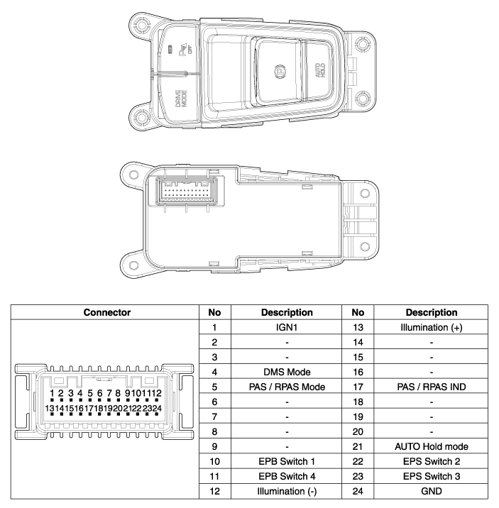 Hyundai Sonata - Rear Parking Assist System Switch Components and ...